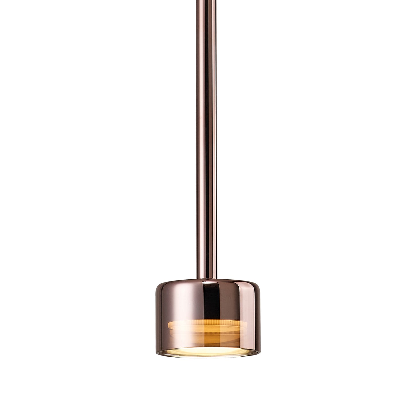 Tonic Pendant, 1 Light, With Replaceable 12W LEDs, 3000K, Copper/Black/Copper Glass by Mantra