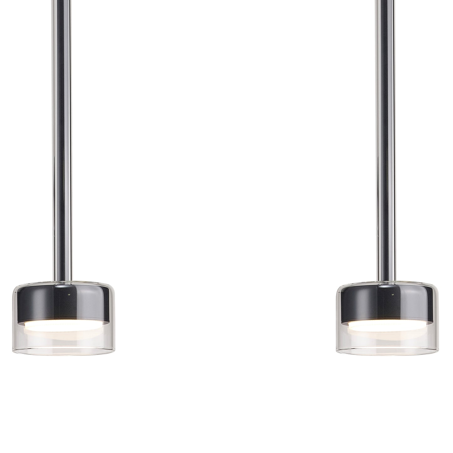 Tonic Linear Pendant, 3 Light, With Replaceable 12W LEDs, 3000K, Chrome/Black/Clear Glass by Mantra