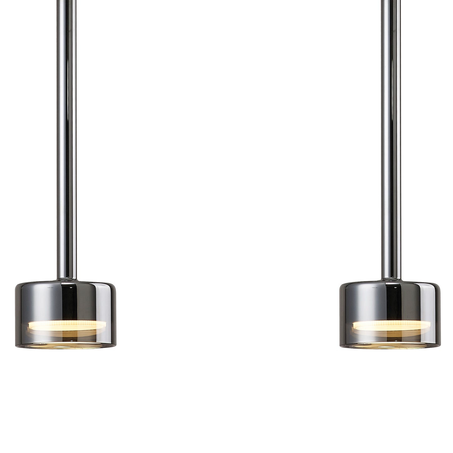 Tonic Linear Pendant, 3 Light, With Replaceable 12W LEDs, 3000K, Chrome/Black/Chrome Glass by Mantra