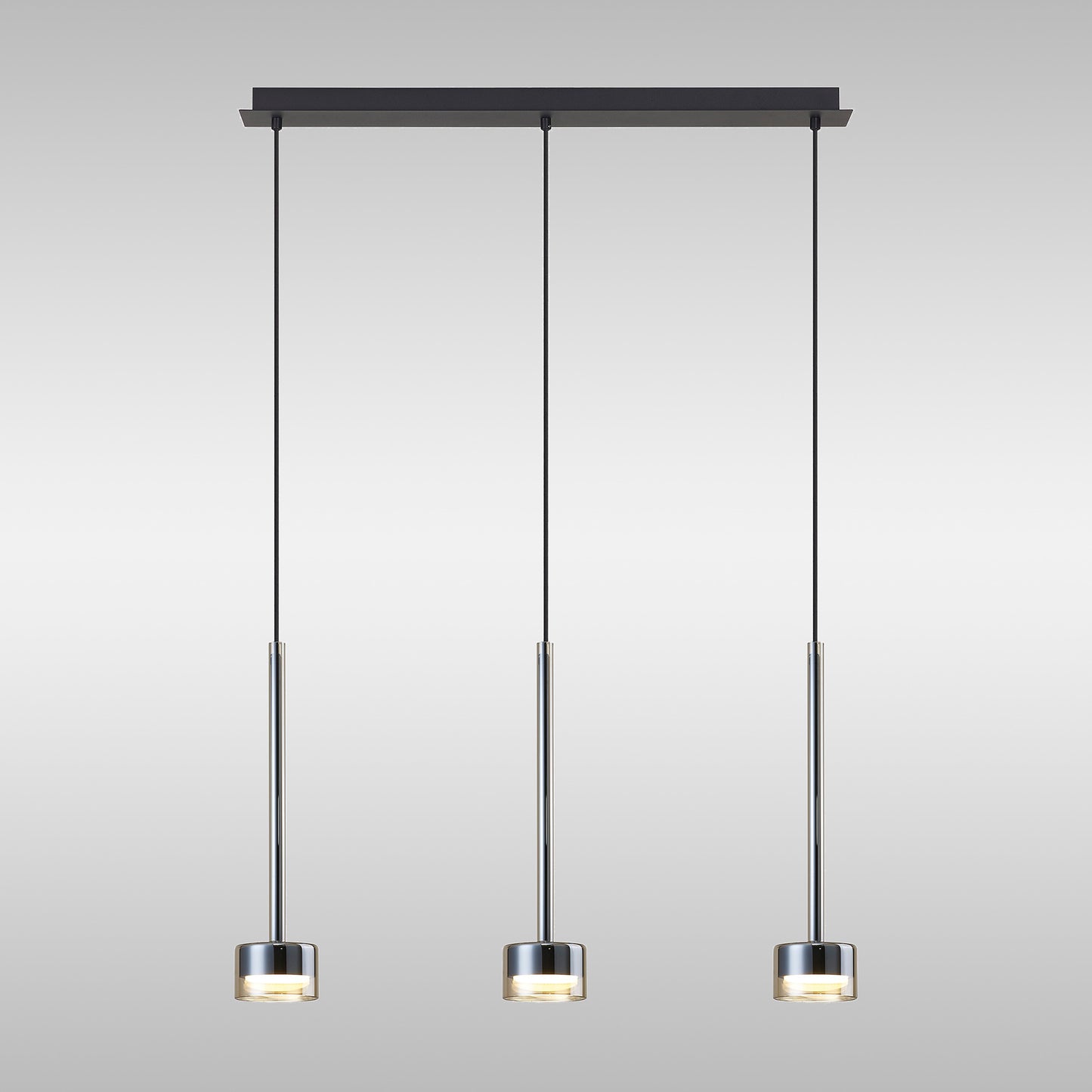 Tonic Linear Pendant, 3 Light, With Replaceable 12W LEDs, 3000K, Bronze/Black/Bronze Glass by Mantra