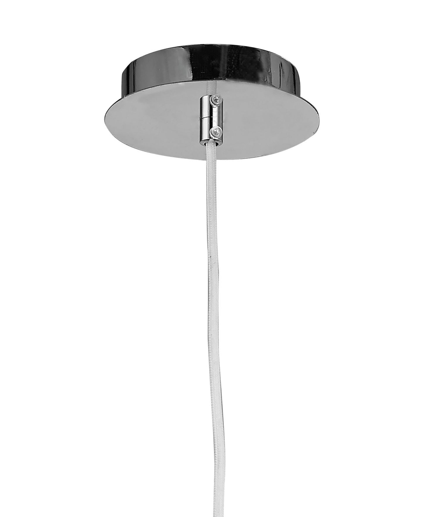 Triangle Pendant Small 1 Light E27, Gloss White/Polished Chrome by Mantra