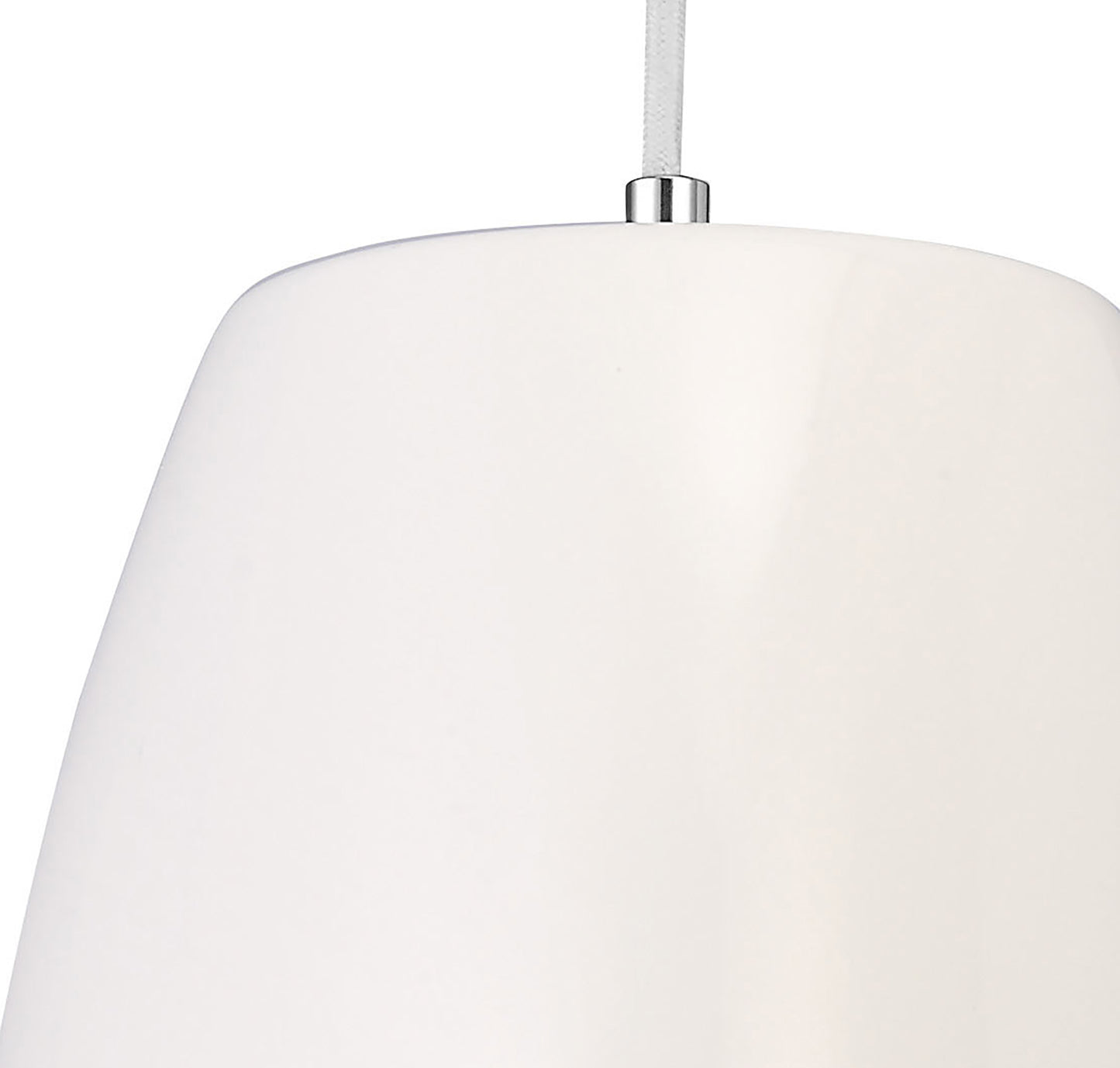 Triangle Pendant Small 1 Light E27, Gloss White/Polished Chrome by Mantra