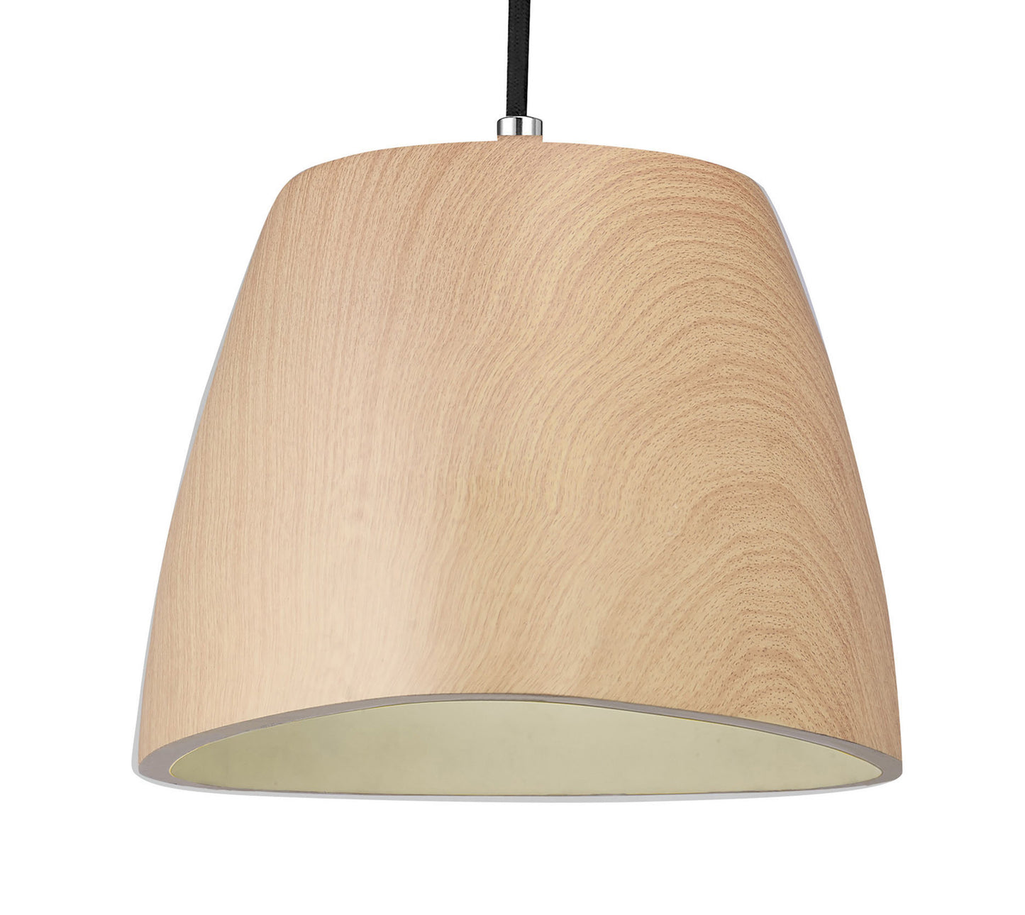 Triangle Pendant Small 1 Light E27, Beech/Polished Chrome by Mantra