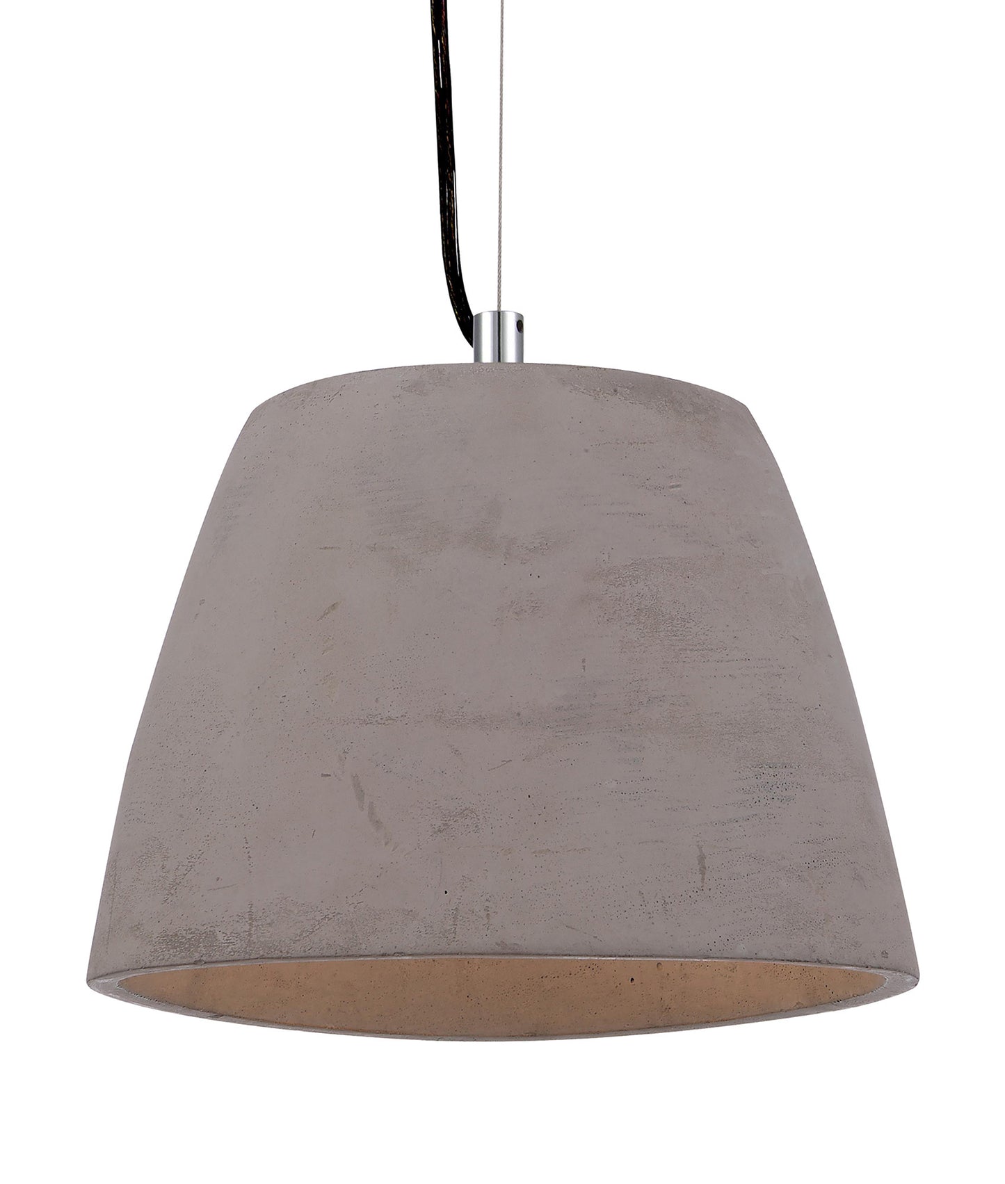 Triangle Pendant Small 1 Light E27, Cement/Polished Chrome by Mantra