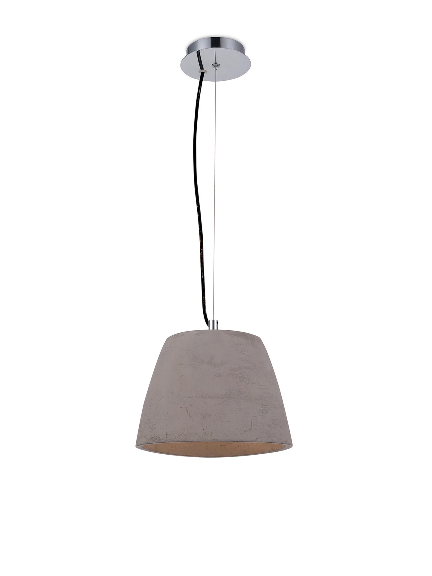 Triangle Pendant Small 1 Light E27, Cement/Polished Chrome by Mantra