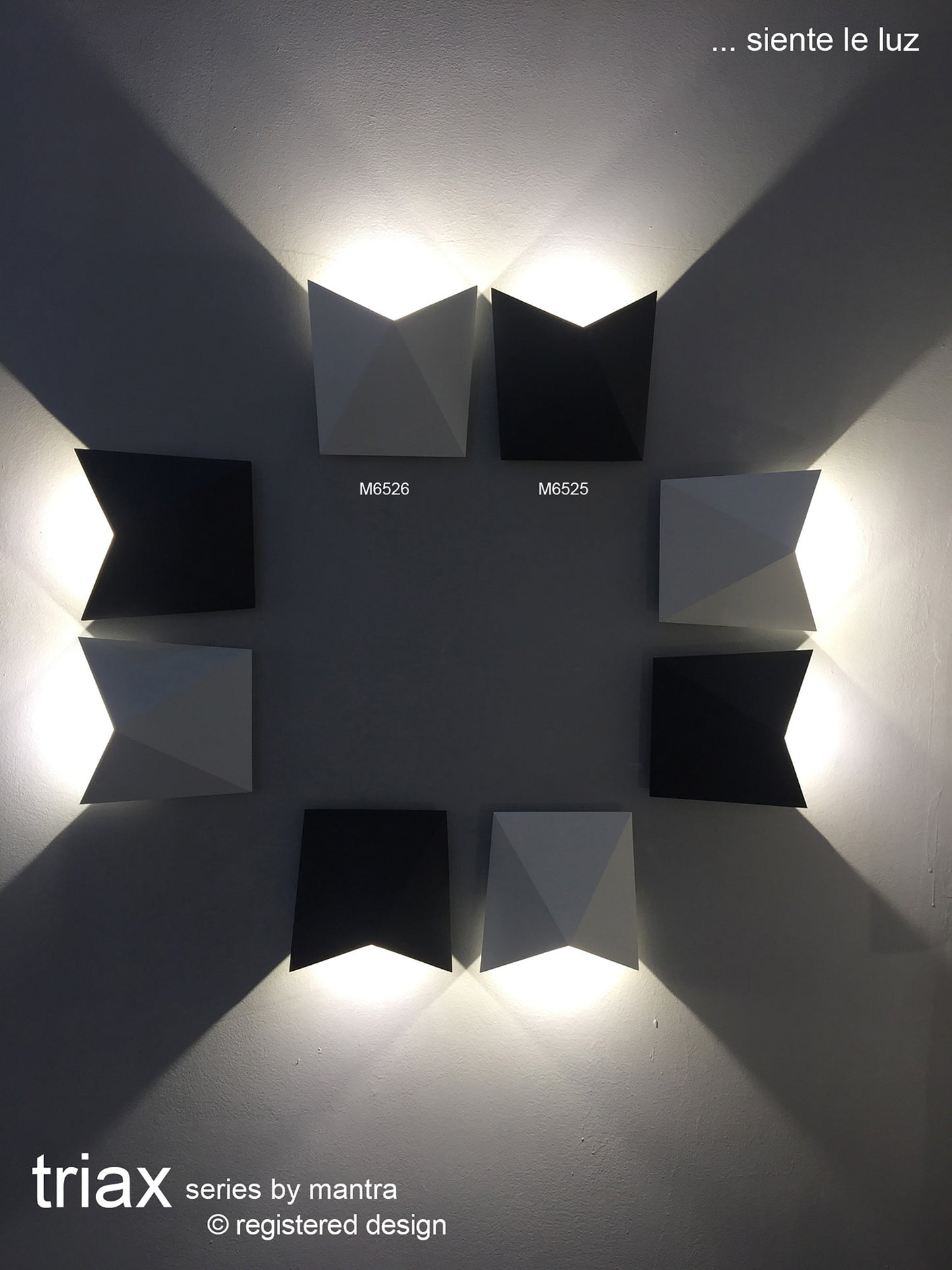 Triax Wall Lamp, 8W LED, 3000K, 750lm, IP54, Sand White, 3yrs Warranty by Mantra