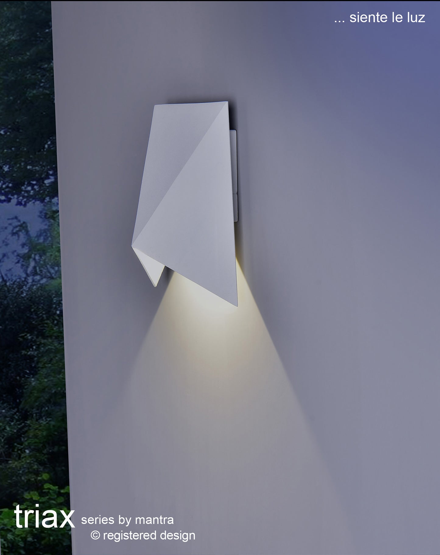 Triax Wall Lamp, 8W LED, 3000K, 750lm, IP54, Sand White, 3yrs Warranty by Mantra