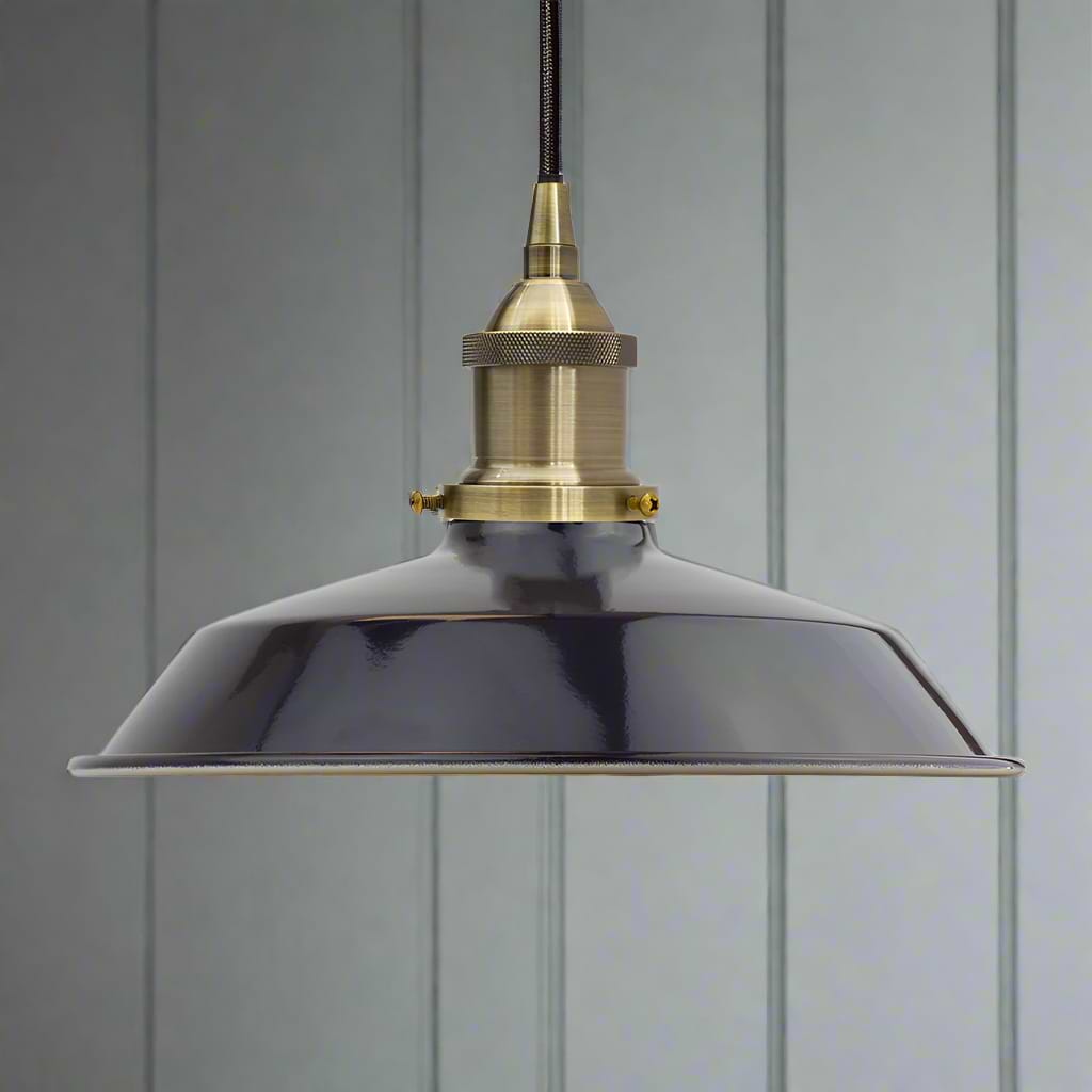 Small Trinity Metal Painted Pendant Light in Squid Ink Blue