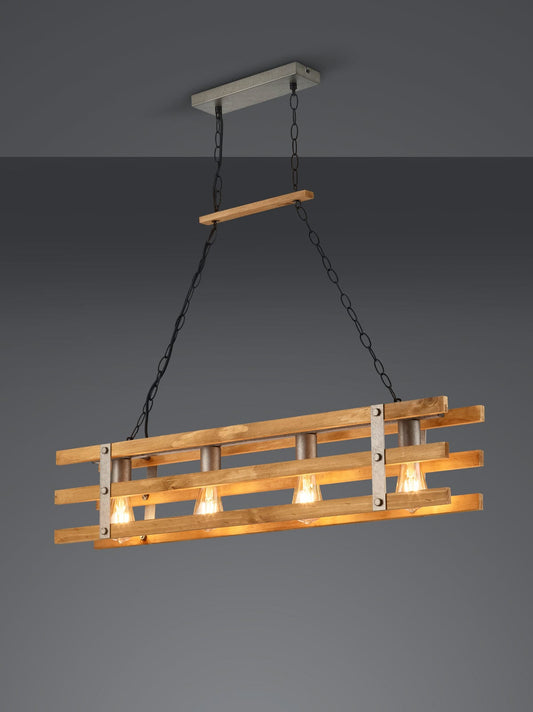 Trio Khan  - Pendant - Wood Coloured - Trio 305500467