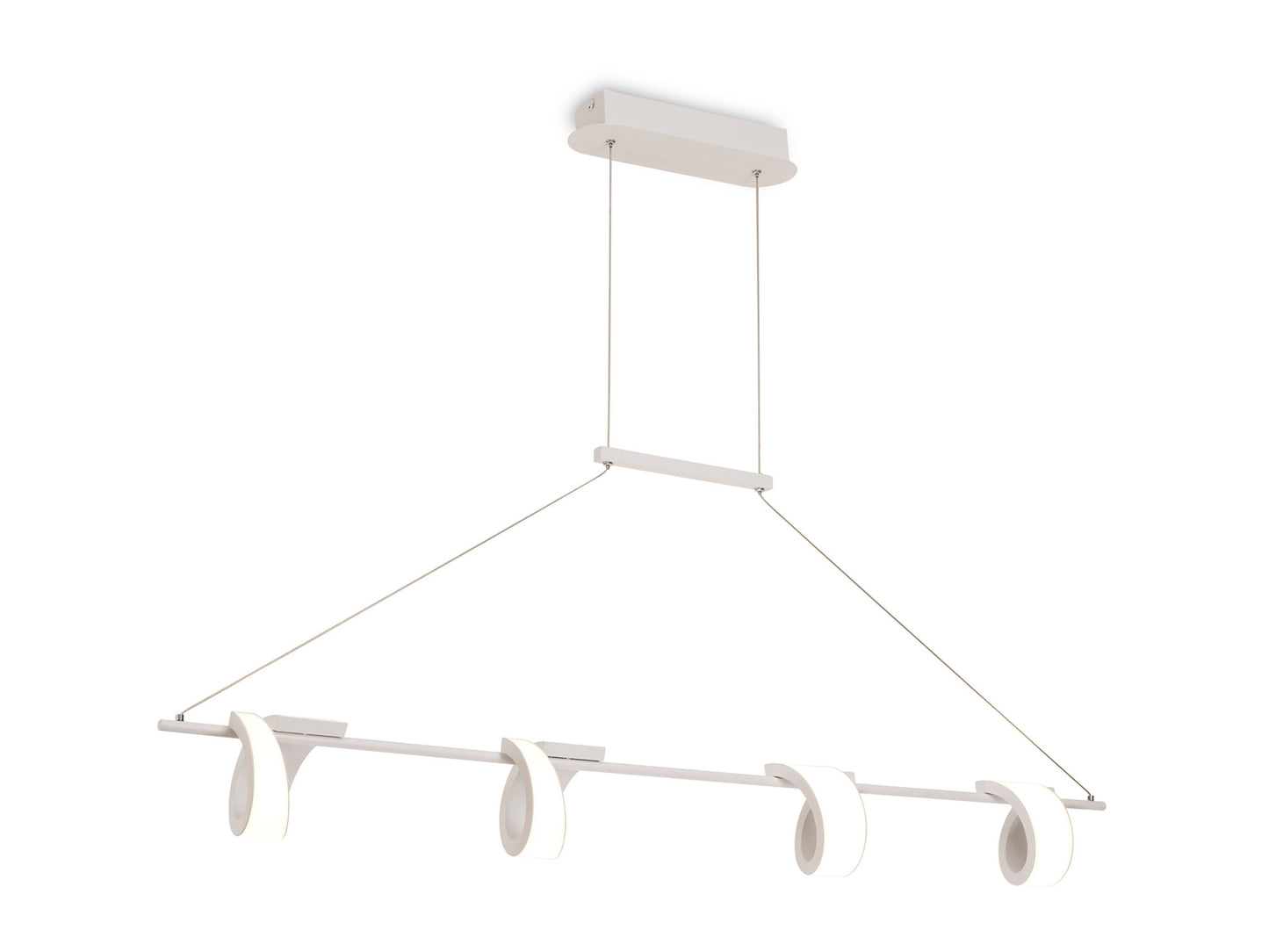 Tsunami 4 Light Linear Pendant , 48W LED, 3000K, 3600lm, Sand White, 3yrs Warranty by Mantra