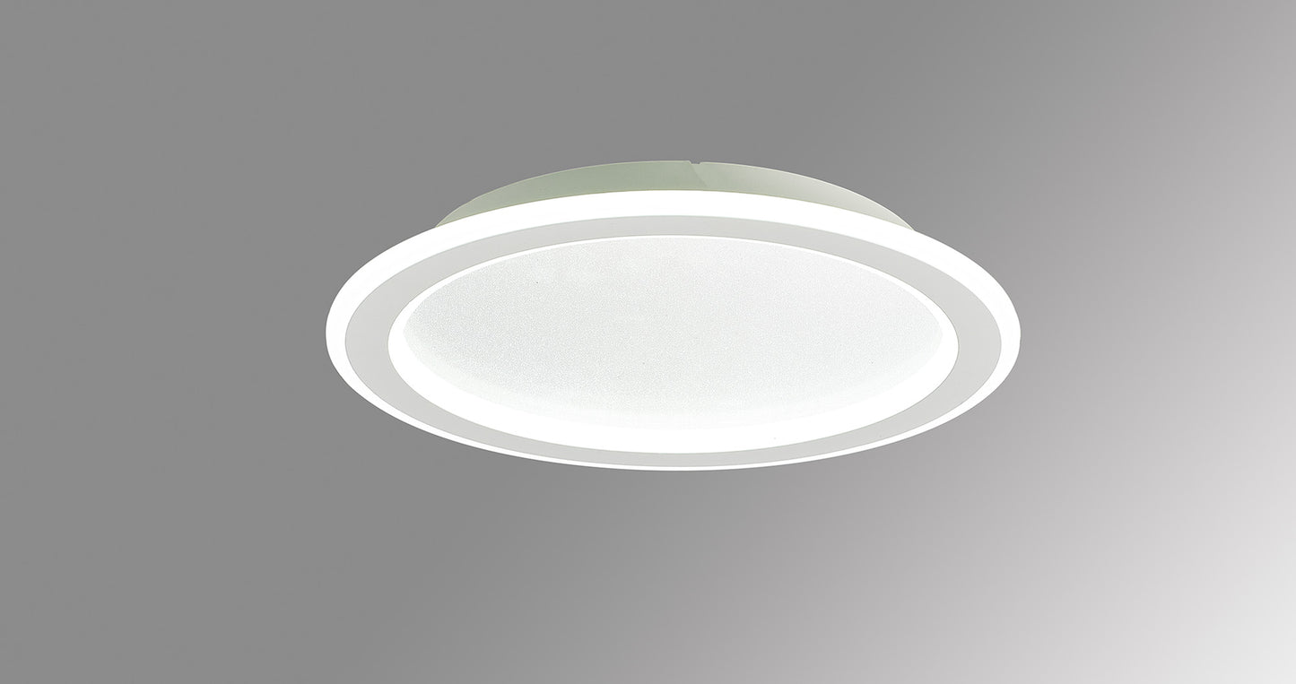 Tulum Ceiling Light, 24W LED, 3000-6000K Remote Controlled, 1800lm, White, 3yrs Warranty by Mantra