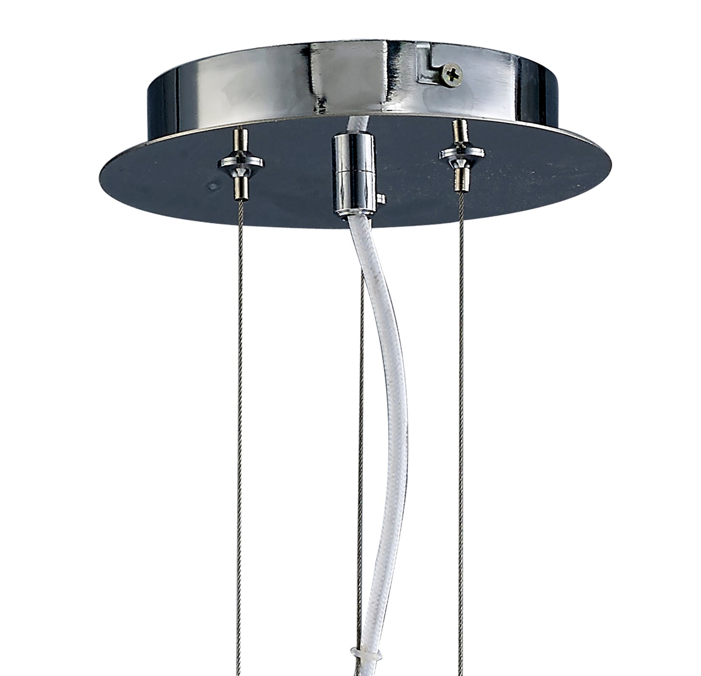 Twist Pendant 1 Light E27, Gloss White/Polished Chrome by Mantra