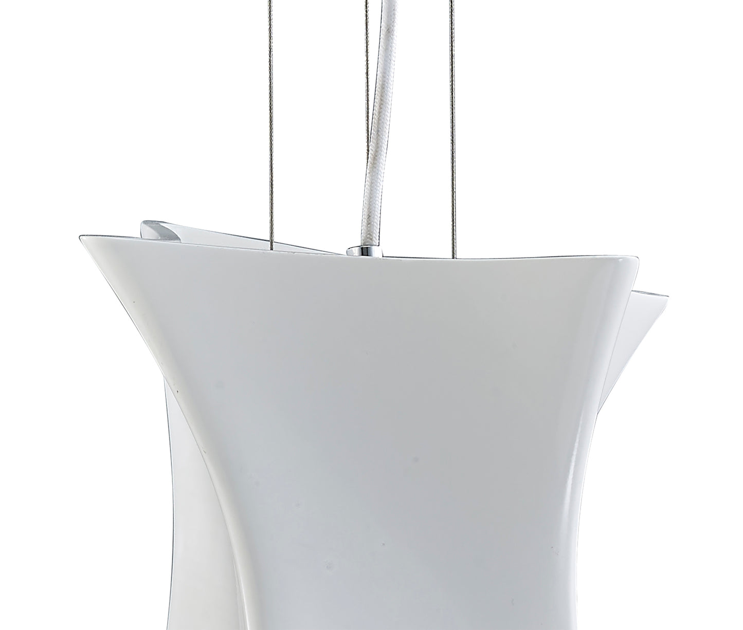 Twist Pendant 1 Light E27, Gloss White/Polished Chrome by Mantra