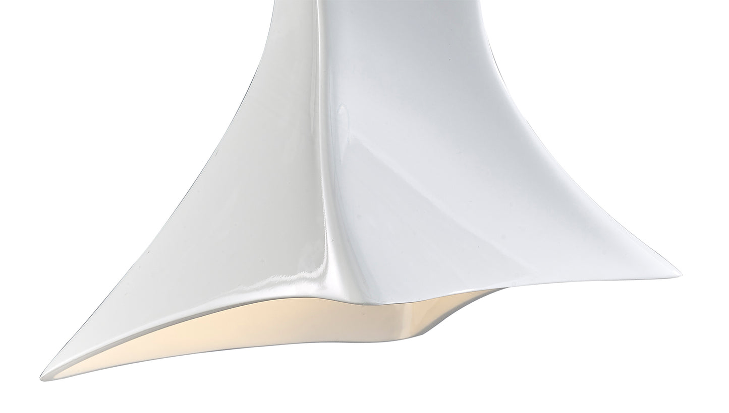 Twist Pendant 1 Light E27, Gloss White/Polished Chrome by Mantra