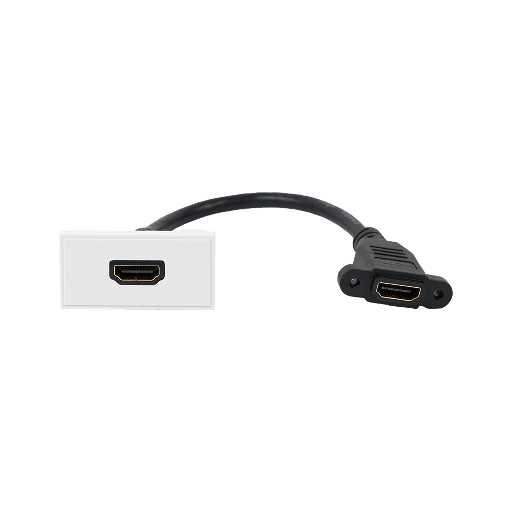 White HDMI Mounted Socket EM-Euro Module
