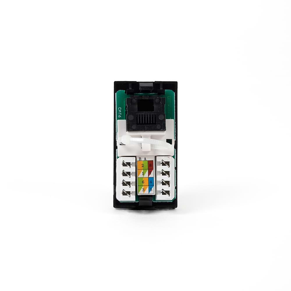 Black RJ45 CAT6 EM-Euro Module