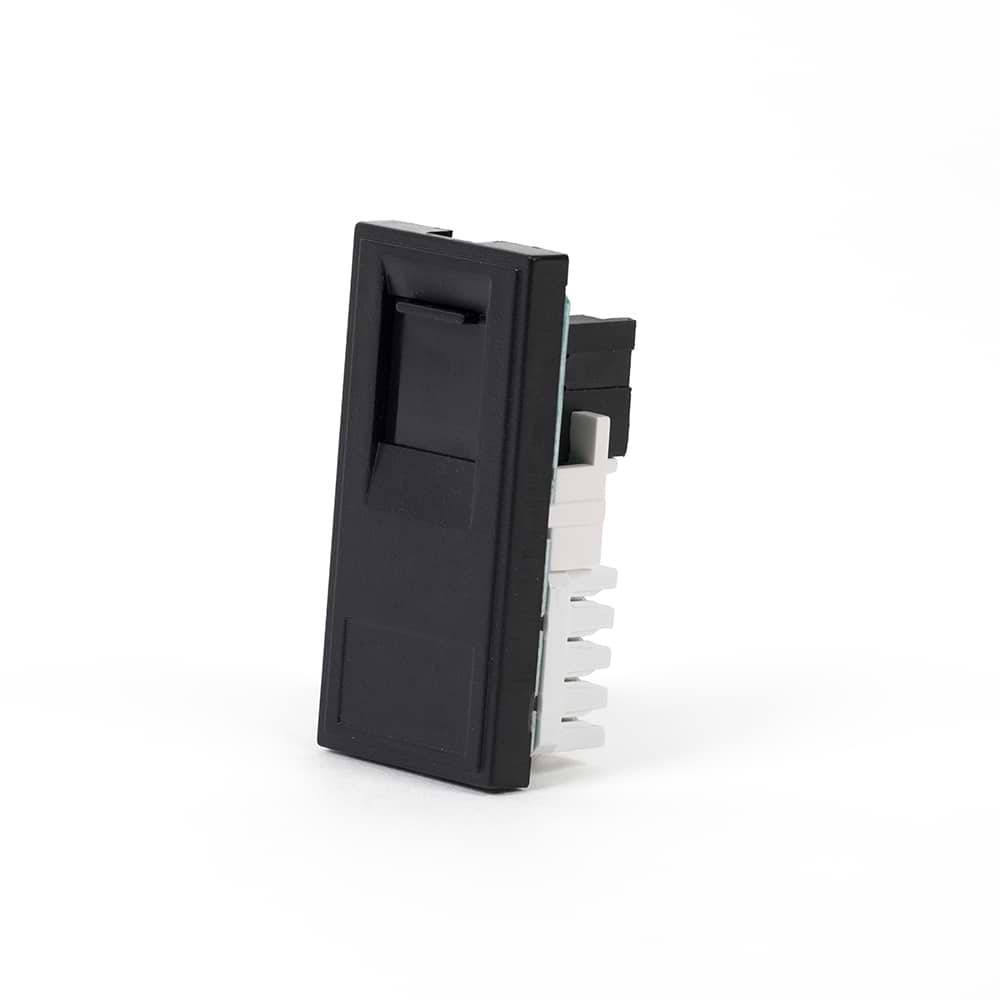 Black RJ45 CAT6 EM-Euro Module