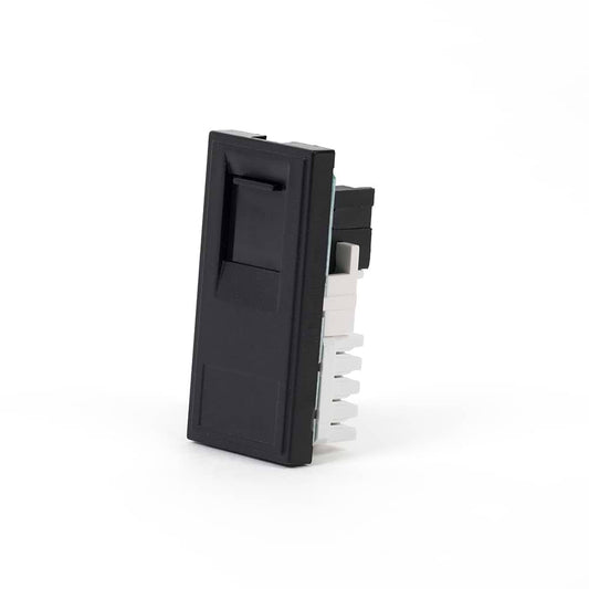 Black RJ45 CAT6 EM-Euro Module
