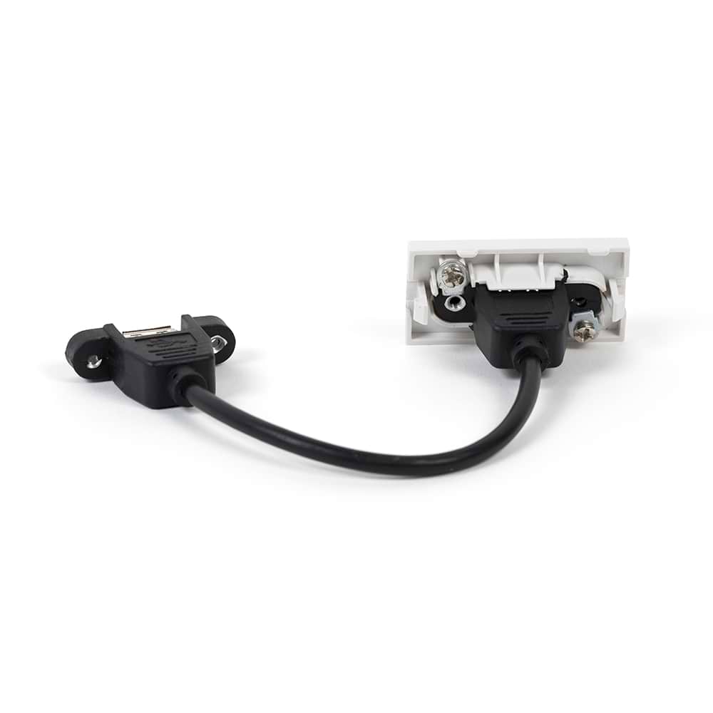 White USB Mounted Socket EM-Euro Module