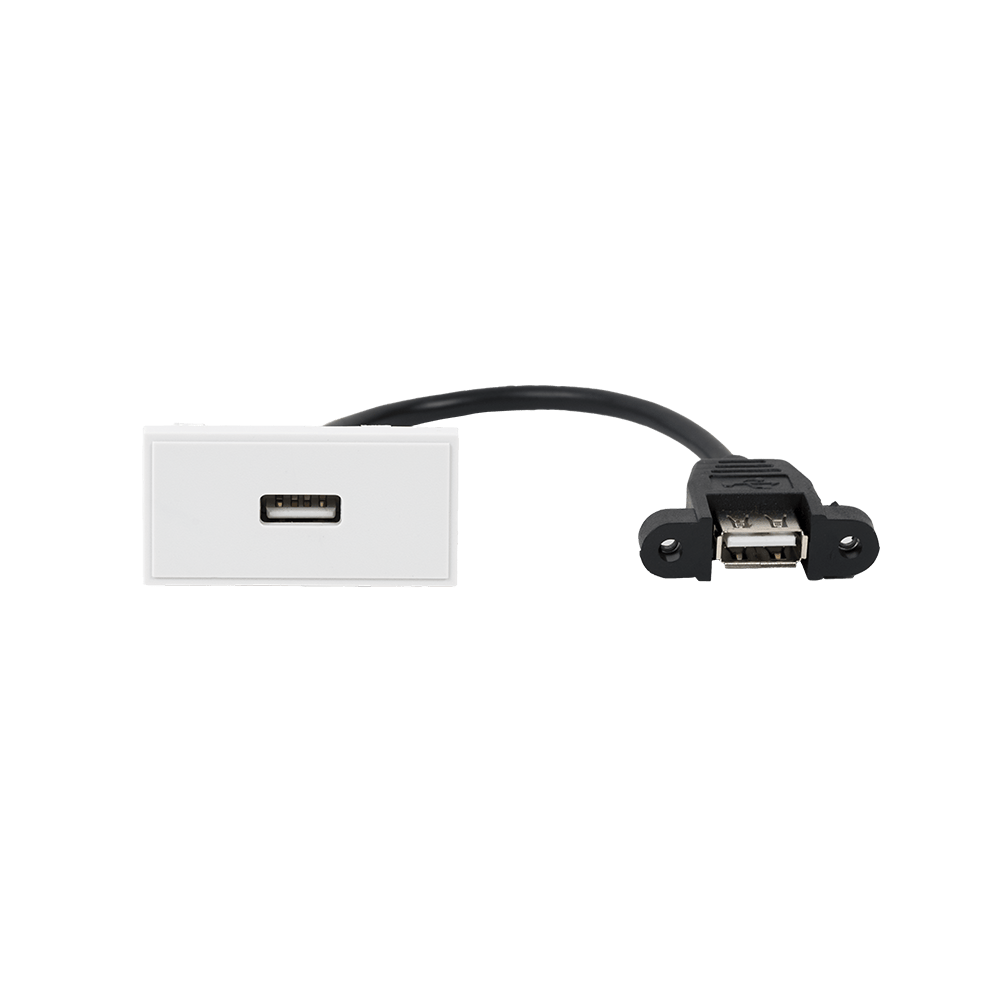 White USB Mounted Socket EM-Euro Module