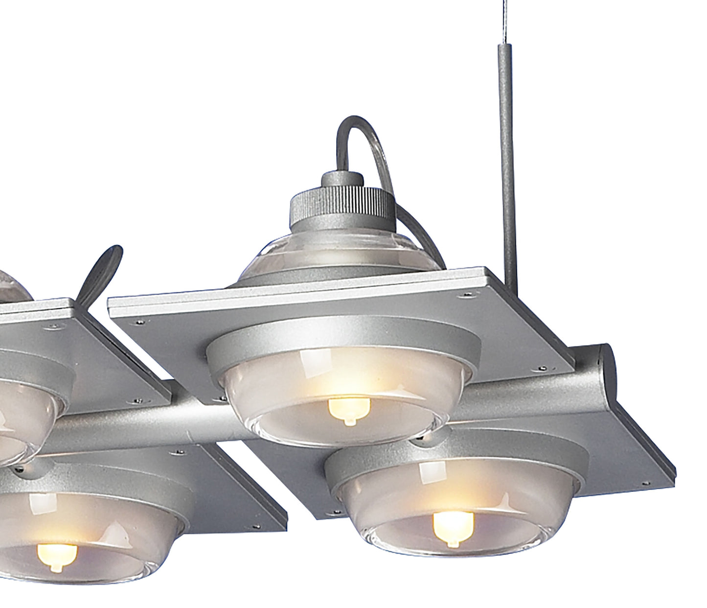 (0040 002) Ull Rectangular Pendant 6 Light G9 Silver Grey by Mantra
