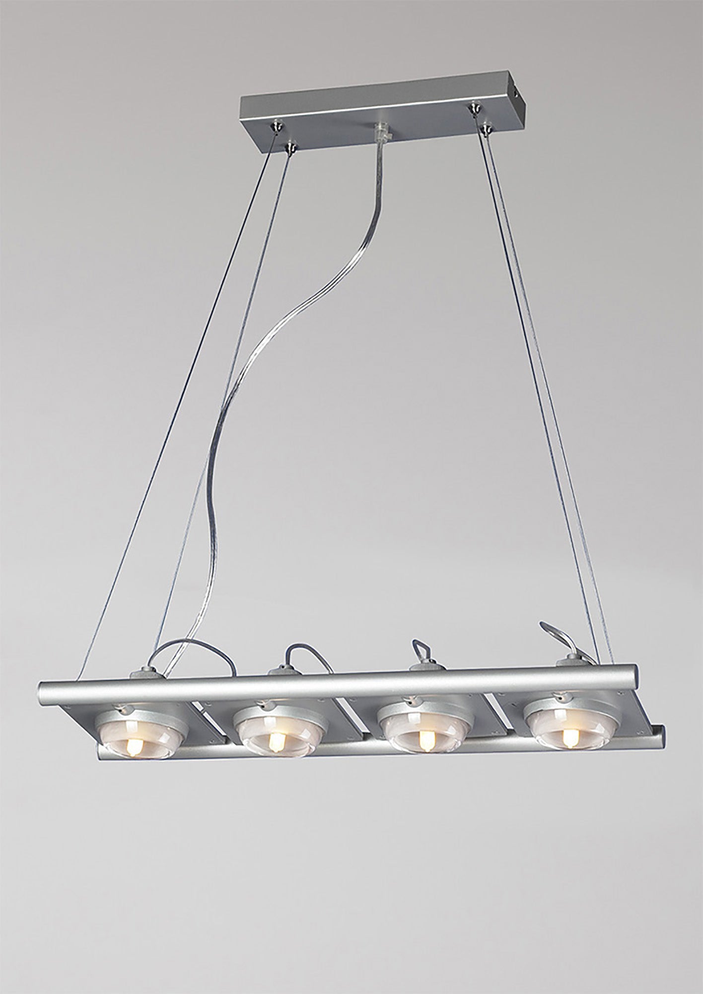 (0040 003) Ull Rectangular Pendant 4 Light G9 Silver Grey by Mantra