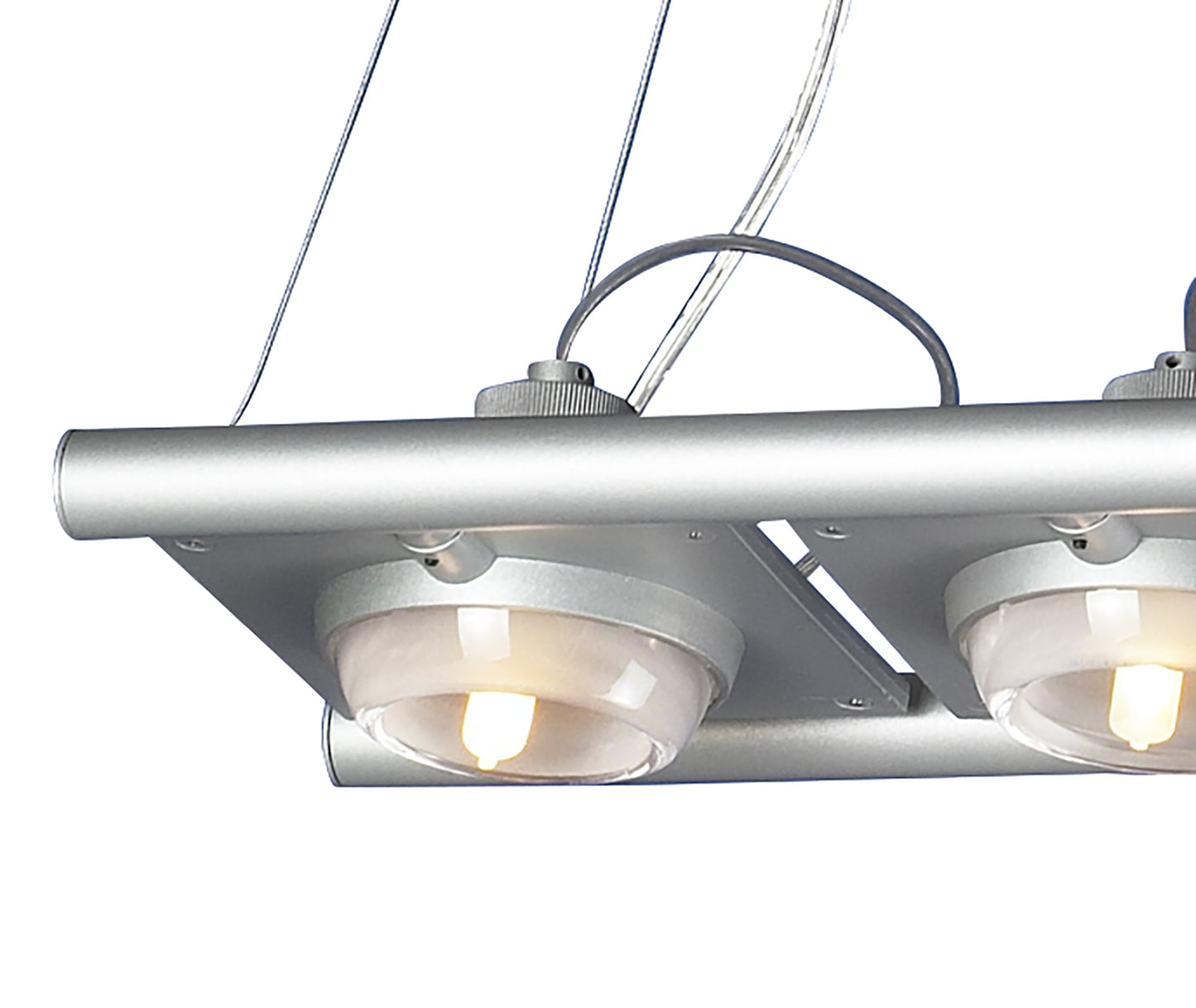 (0040 003) Ull Rectangular Pendant 4 Light G9 Silver Grey by Mantra