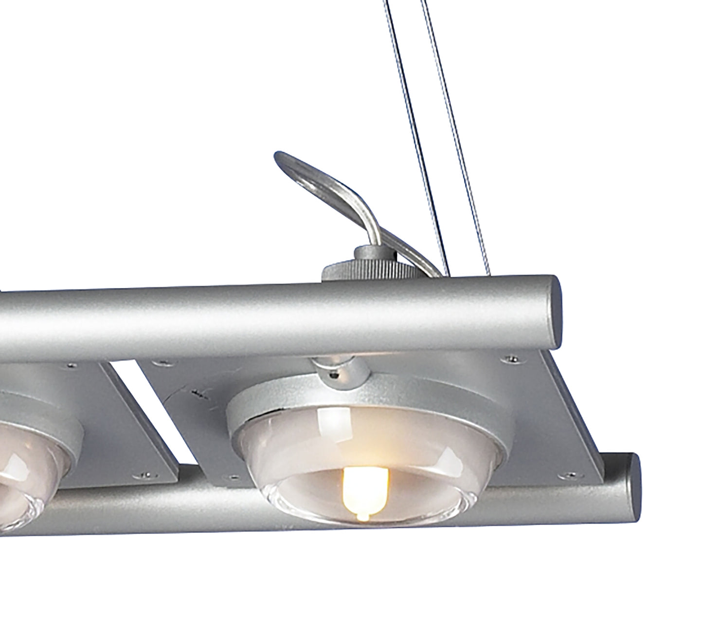 (0040 003) Ull Rectangular Pendant 4 Light G9 Silver Grey by Mantra