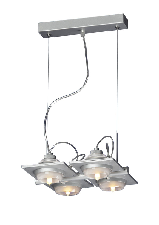 (0040 004) Ull Pendant 4 Light G9 Silver Grey by Mantra