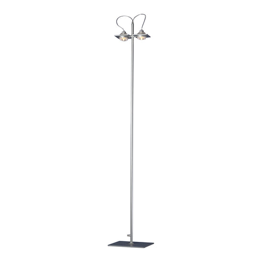 (0040 009) Ull Floor Lamp 2 Light G9 Silver Grey, NOT LED/CFL Compatible by Mantra