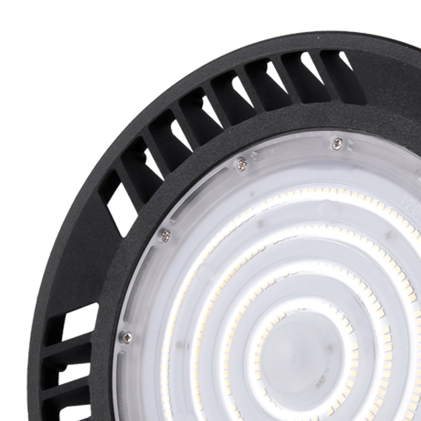 Urano UFO Bay Downlight, 150W LED 60º, 4000K, 21000lm, Black, IP65, 3yrs Warranty by Mantra