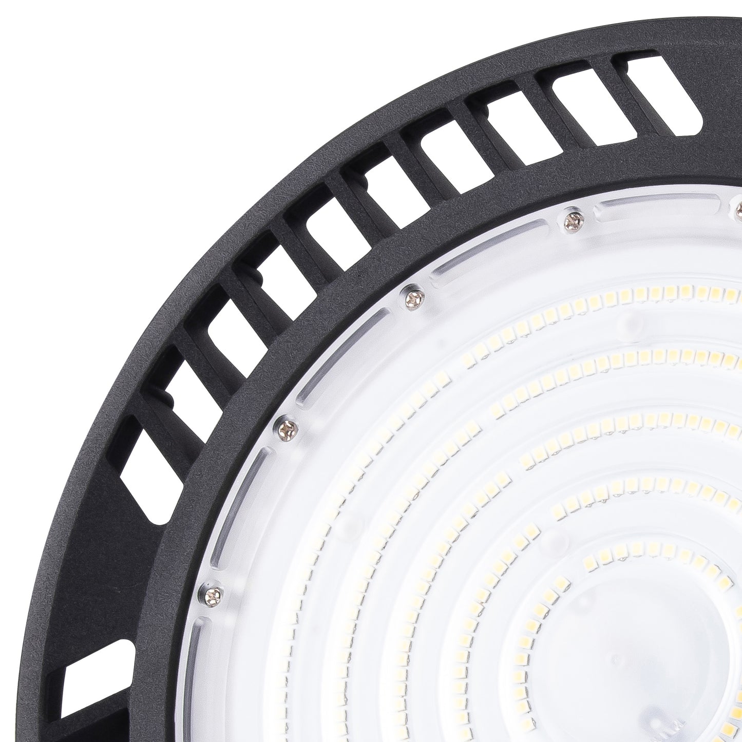 Urano UFO Bay Downlight, 200W LED 60º, 4000K, 28000lm, Black, IP65, 3yrs Warranty by Mantra