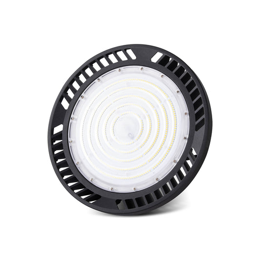 Urano UFO Bay Downlight, 200W LED 90º, 4000K, 28000lm, Black, IP65, 3yrs Warranty by Mantra