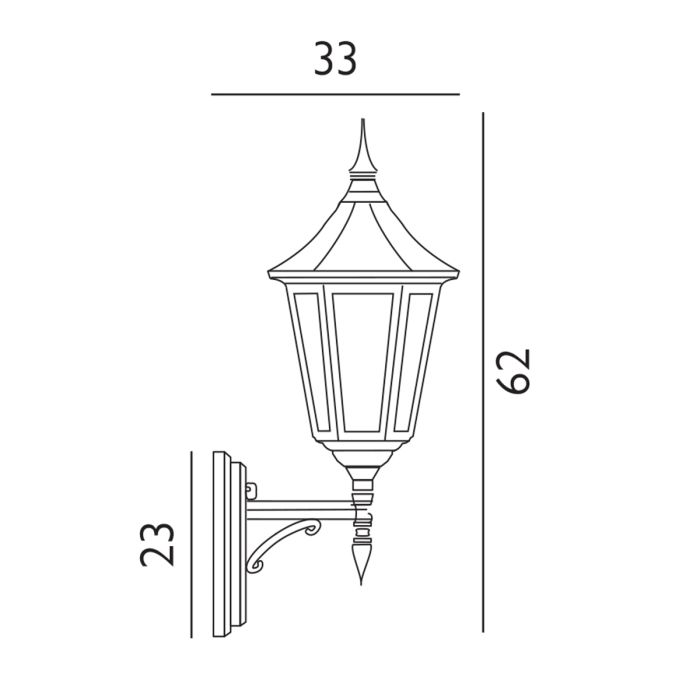 Valencia 1 Light Up Lantern - Black