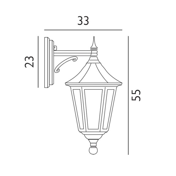 Valencia 1 Light Down Lantern - Black