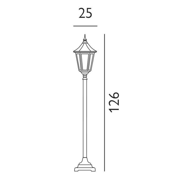 Valencia 1 Light Pillar - Black