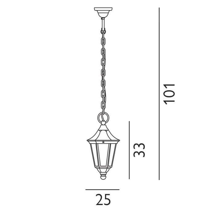 Valencia 1 Light Chain Lantern - Black