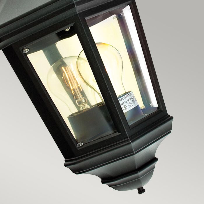 Valencia 1 Light Half Lantern - Black