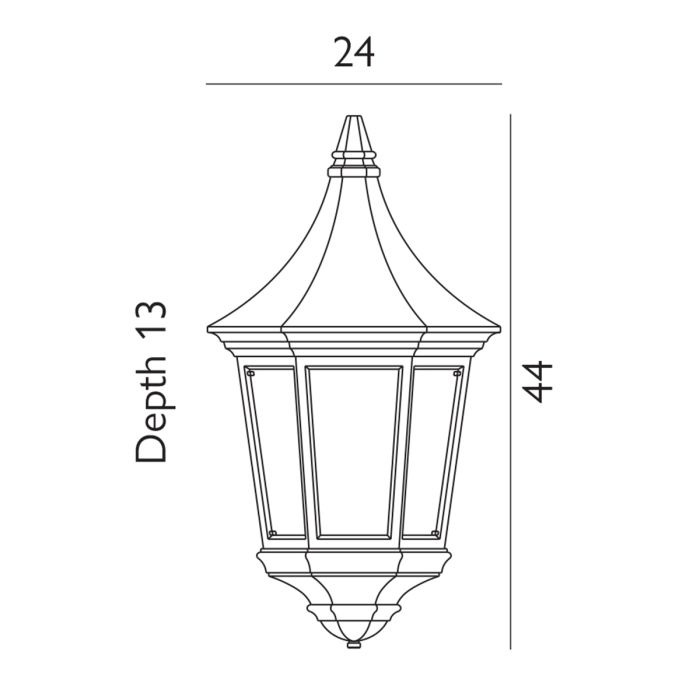 Valencia 1 Light Half Lantern - Black