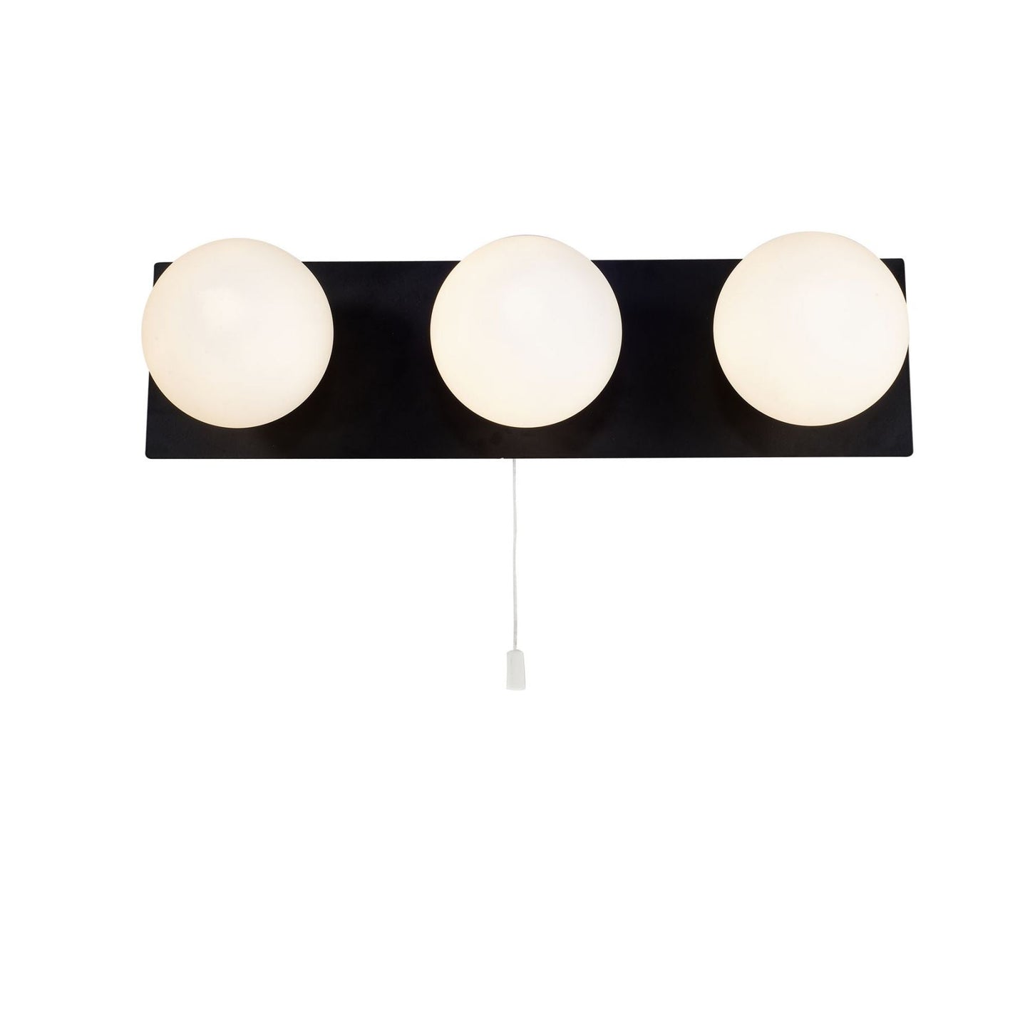 Vanity 3 Light Matt Black with Opal Ball