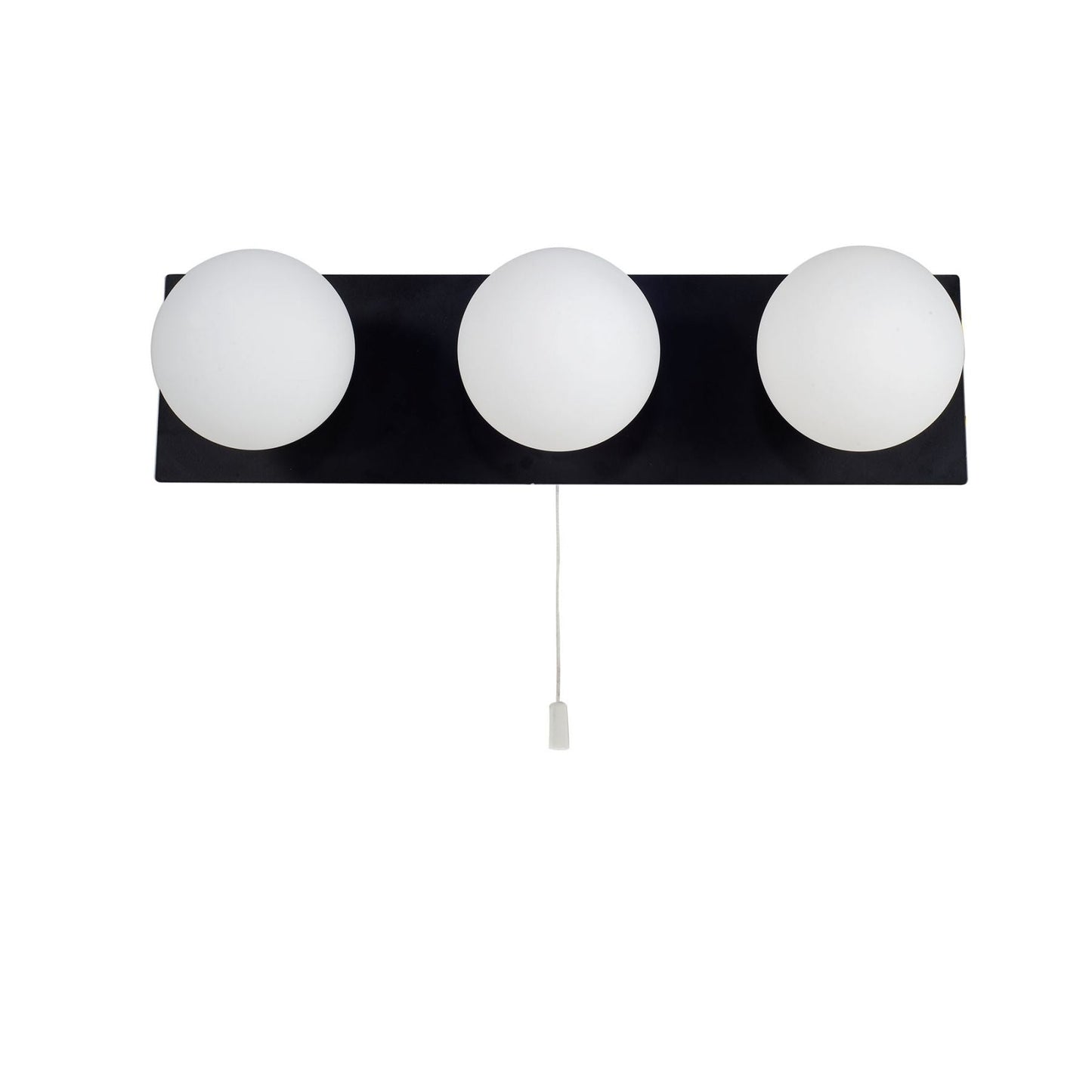 Vanity 3 Light Matt Black with Opal Ball