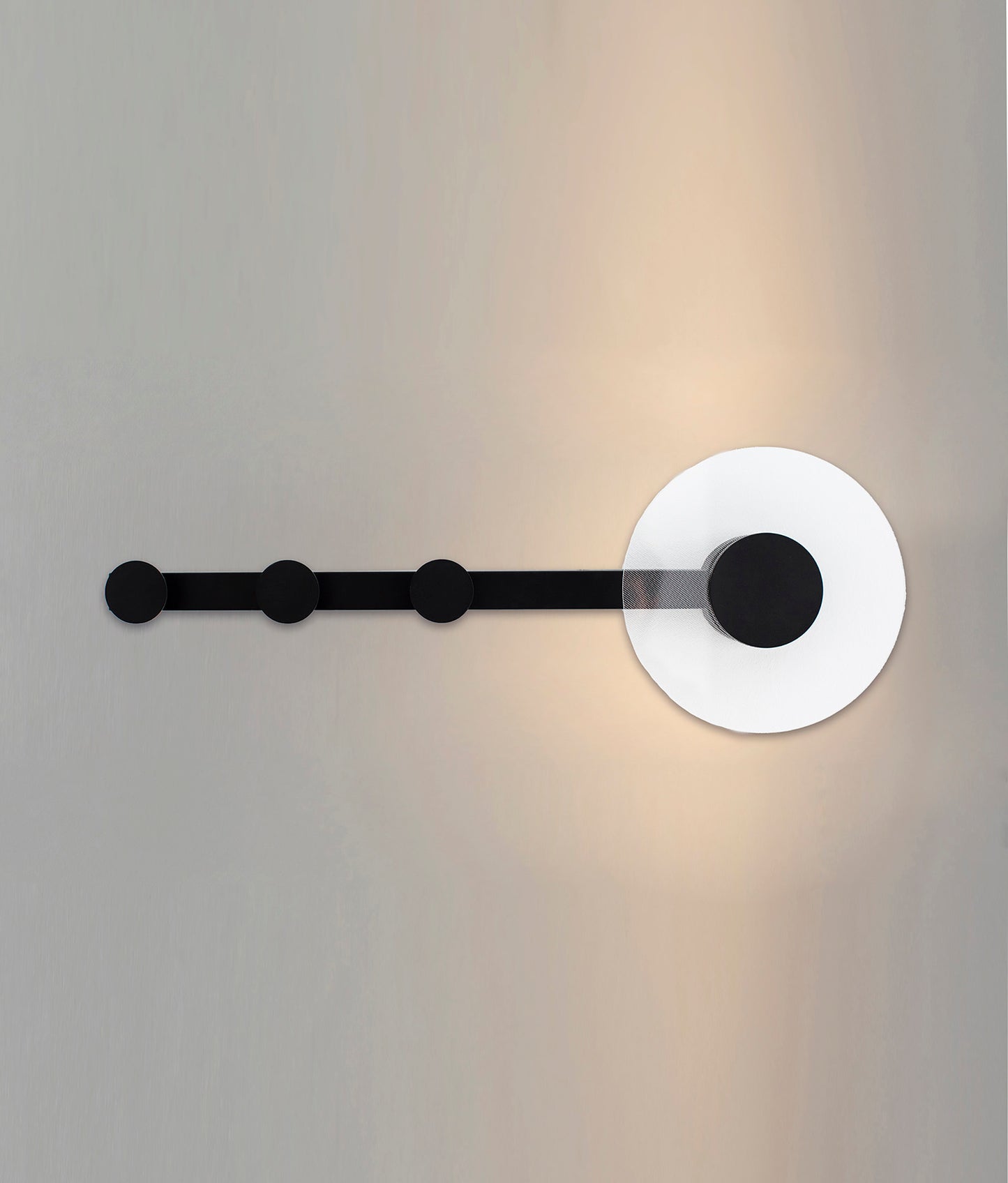 Venus Wall Lamp Coat Rack, 6W LED, 3000K, 490lm, Black, 3yrs Warranty by Mantra