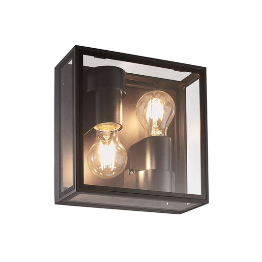 Verbier Up/Down Ceiling/Wall Lamp, 2 x E27, IP65, Dark Grey, 2yrs Warranty by Mantra