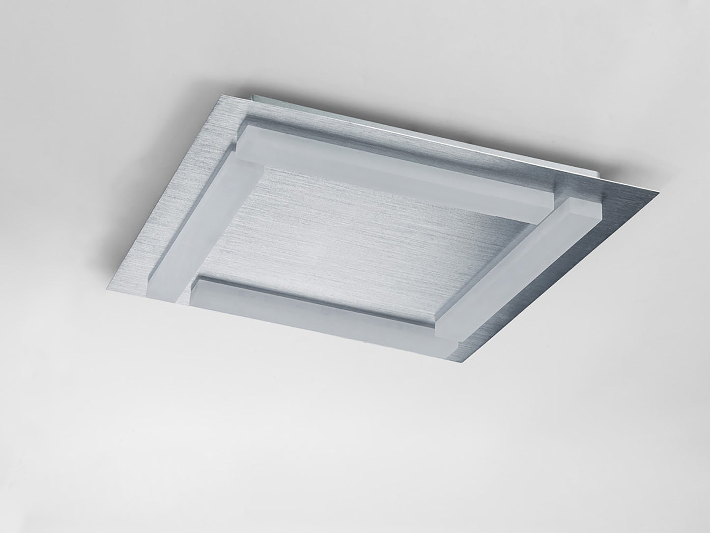 Verona Square Ceiling 4 Light 20W LED 3000K, 1800lm, Satin Aluminium/Frosted Acrylic, 3yrs Warranty by Mantra