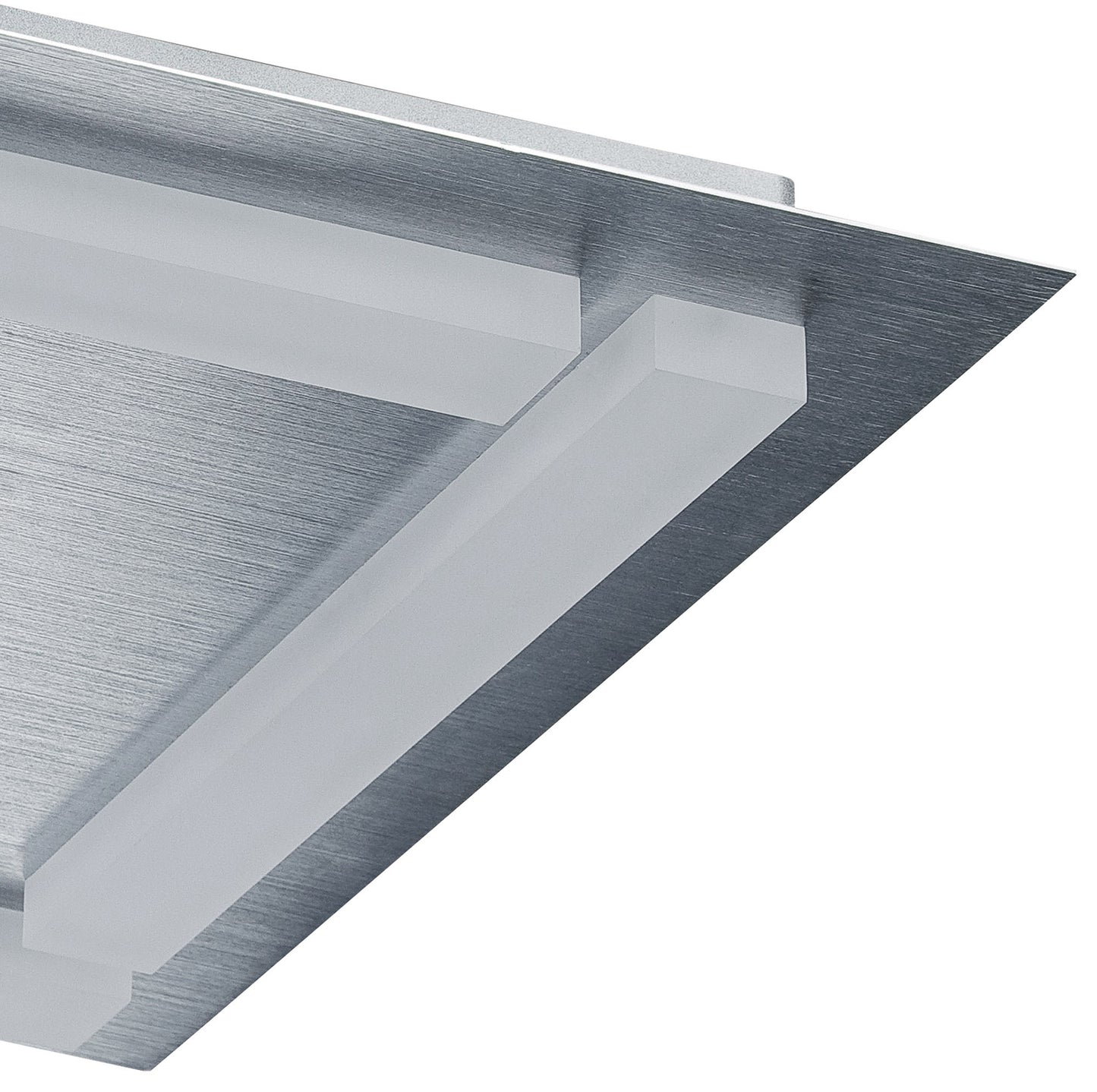 Verona Square Ceiling 4 Light 20W LED 3000K, 1800lm, Satin Aluminium/Frosted Acrylic, 3yrs Warranty by Mantra