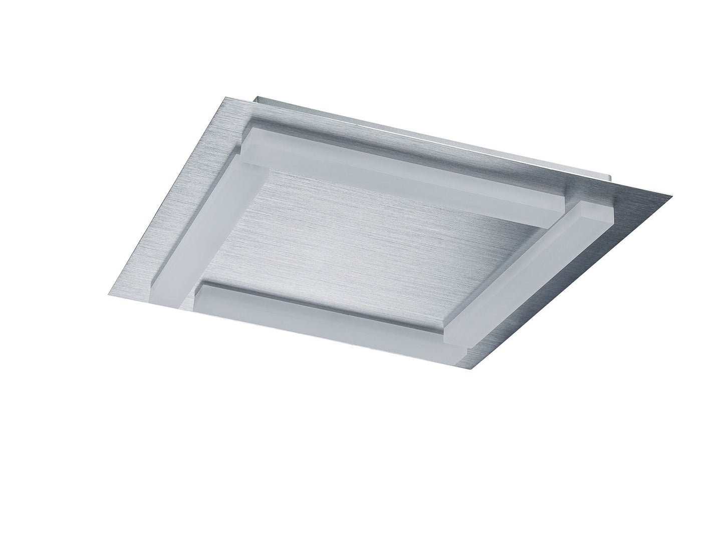 Verona Square Ceiling 4 Light 20W LED 3000K, 1800lm, Satin Aluminium/Frosted Acrylic, 3yrs Warranty by Mantra