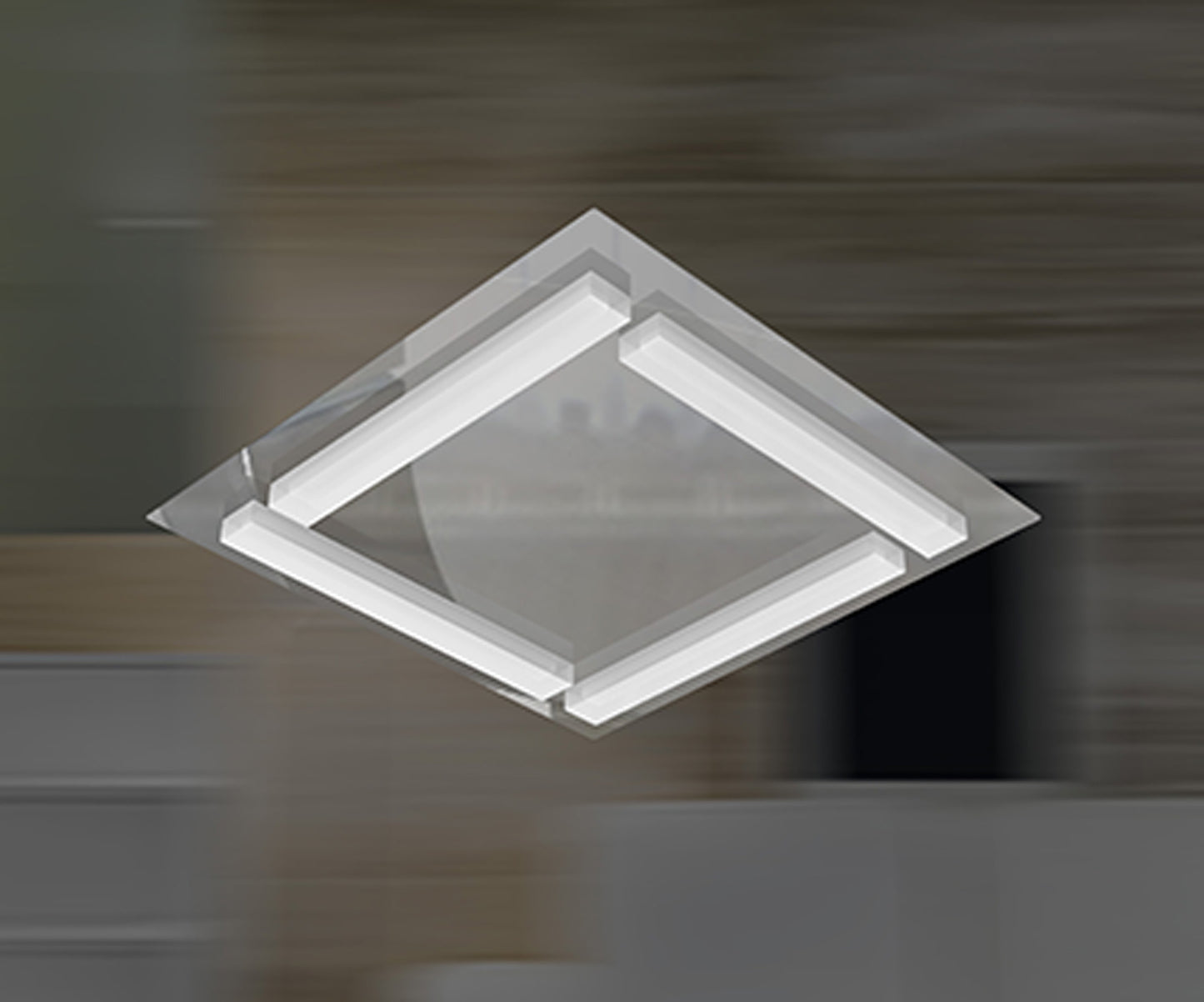 Verona Square Ceiling 4 Light 20W LED 3000K, 1800lm, Satin Aluminium/Frosted Acrylic, 3yrs Warranty by Mantra