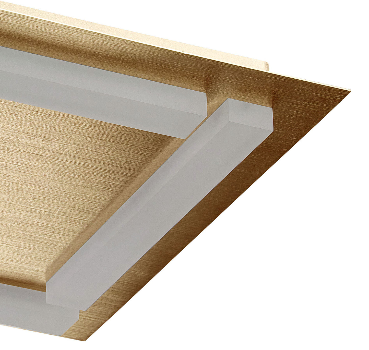 Verona Square Ceiling 4 Light 20W LED 3000K, 1800lm, Satin Gold/Frosted Acrylic, 3yrs Warranty by Mantra