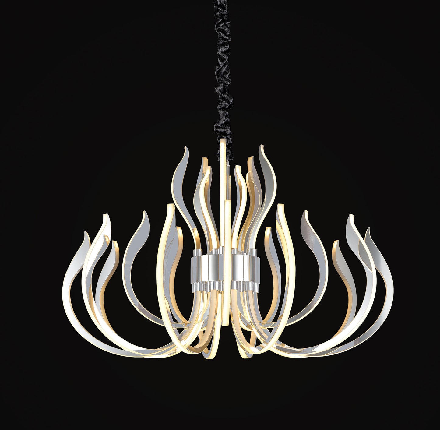 Versailles Ceiling LED Light 256W, 12339lm, 3000K, 3 Way Relay, Polished Chrome/White Acrylic, 3yrs Warranty by Mantra