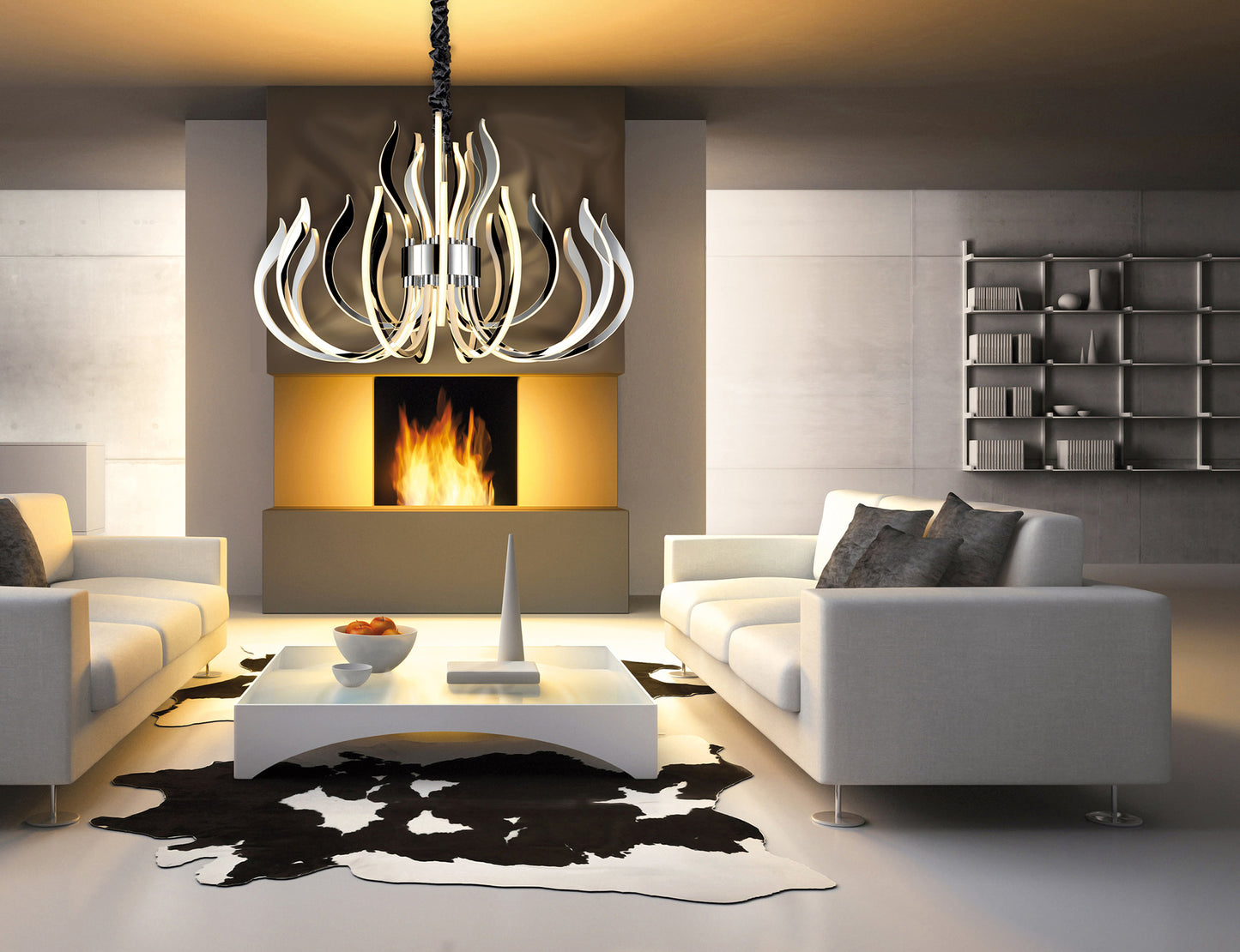 Versailles Wall LED Light 33W, 1477lm, 3000K Polished Chrome/White Acrylic, 3yrs Warranty by Mantra